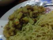 A picture of indomie with potatoes