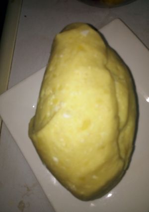A picture of Mashed Irish Potato with Egg, Cheese and butter.