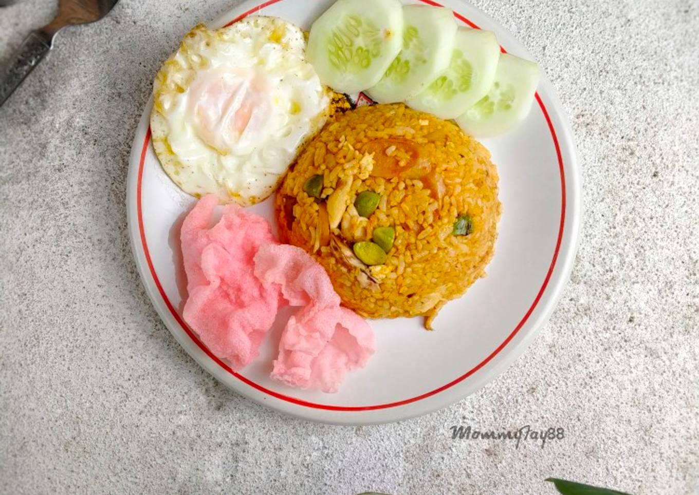 Nasi Goreng Merah Ayam Pete