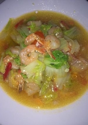 Foto resep Tumis Udang Sawi Putih