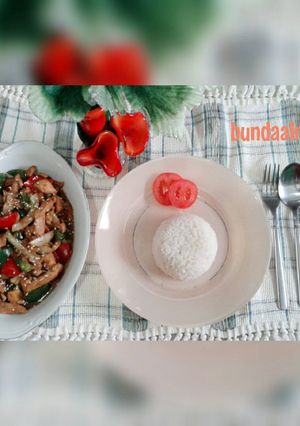 Foto resep Nasi Ayam Lada Hitam