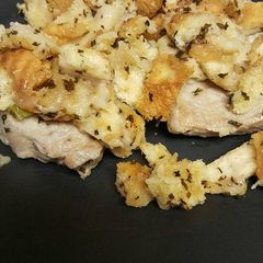 A picture of Pork Chops with Mint Stuffing.