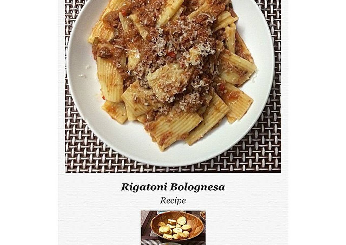 Rigatoni bolognesa