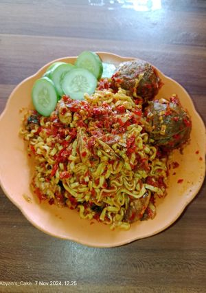 Foto resep Mie ikan pedas