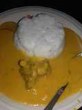 Tuwoshinkafa and beans soup. (Gbegiri soup)