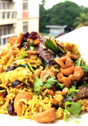 A picture of Nasi Briyani With Smoked Kieler Sprats.