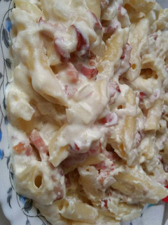 Foto principal de Macarrones con Salsa de Queso, Bacon y Cebolla