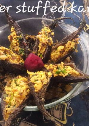 A picture of Paneer Stuffed Karela.