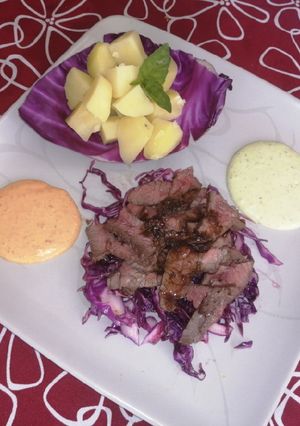 Una foto de Carpaccio de res adobado