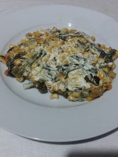 Una foto de Pechuga con rajas