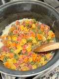 Massa com natas e bacon