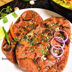 A picture of Whole Wheat Beetroot Garlic Naan.