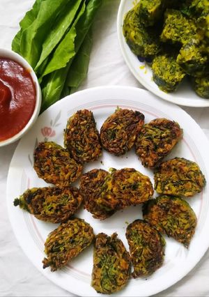 A picture of Spinach Vadi.