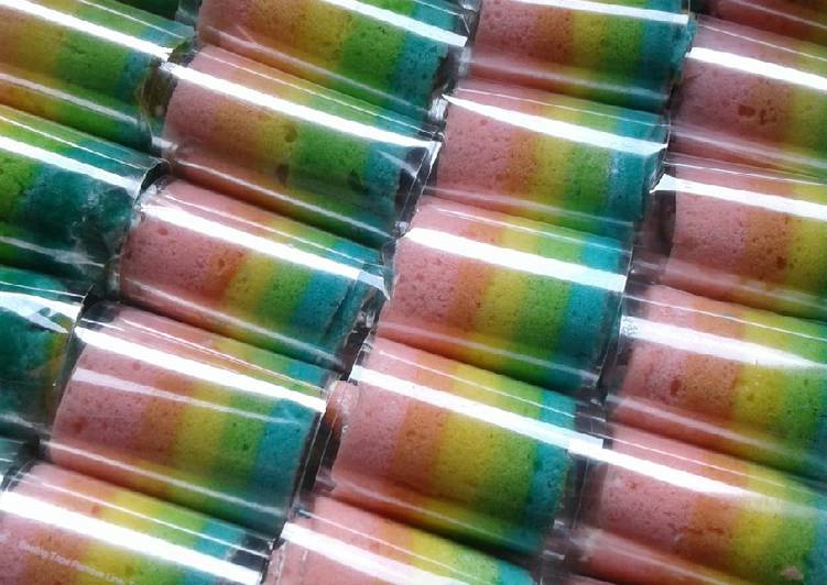 Mini Rainbow Roll Cake