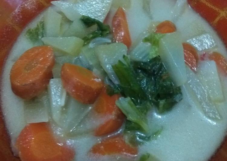 Proses mengolah Lodeh putih simpel yang simpel