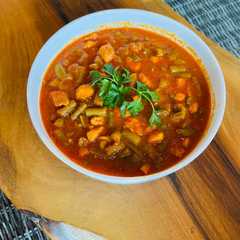 خورشت لوبیا سبز با سینه مرغ-レシピのメイン写真