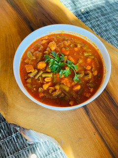 عکسی از دستور خورشت لوبیا سبز با سینه مرغ