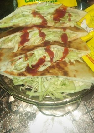 A picture of #Pita with chicken sandwich.