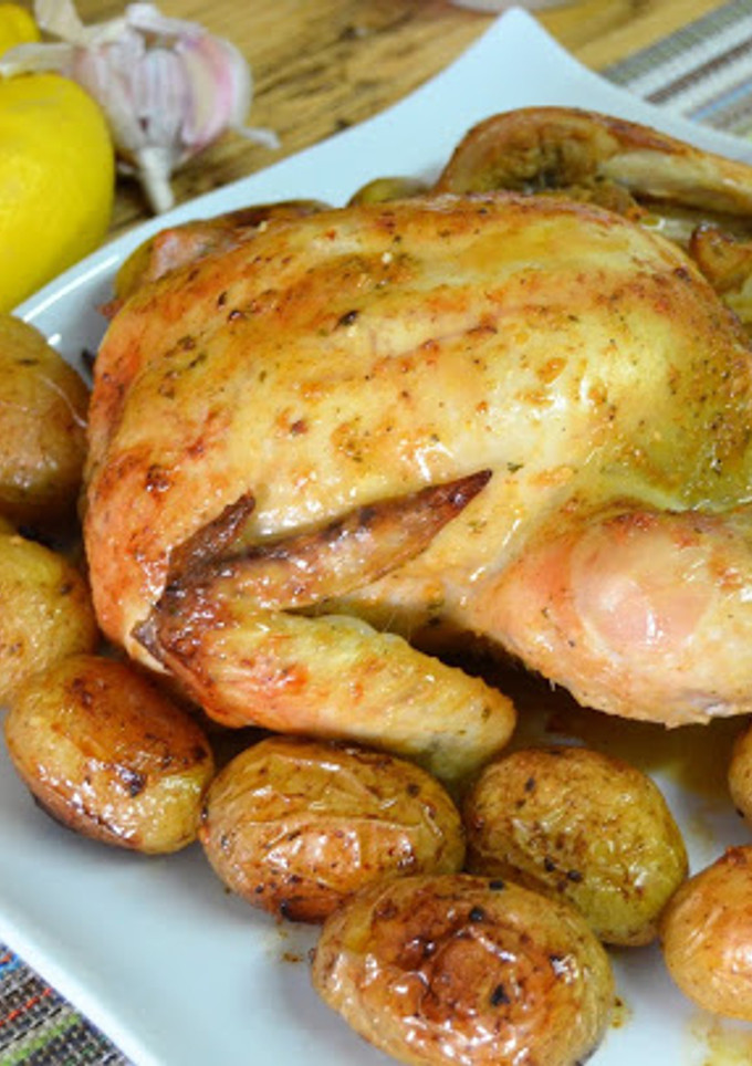 Una foto de Pollo asado al ajo y limón (Crock Pot)