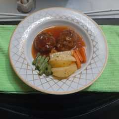 A picture of Hamburg Steak homemade.