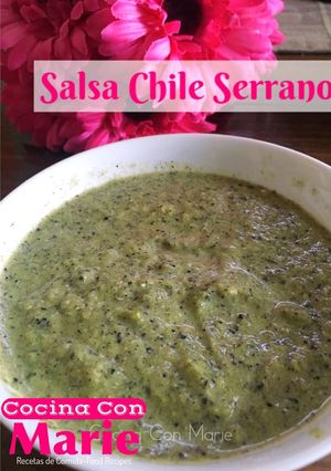 Una foto de Salsa de chile serrano