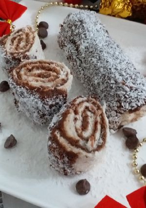 A picture of Chocolate coconut bread roll.