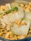 Tumis sawi putih telur simple