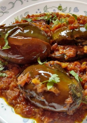 A picture of Stuffed Spicy Baby Eggplants.