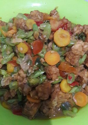 Foto resep Tumis oreg tempe campur sayur