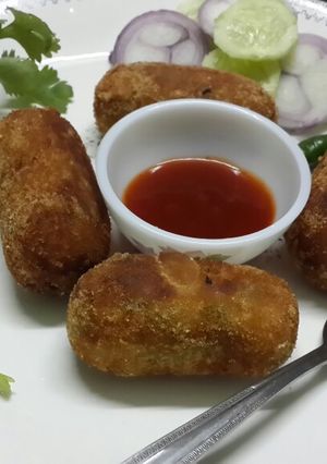 A picture of Potato cabbage croquettes.