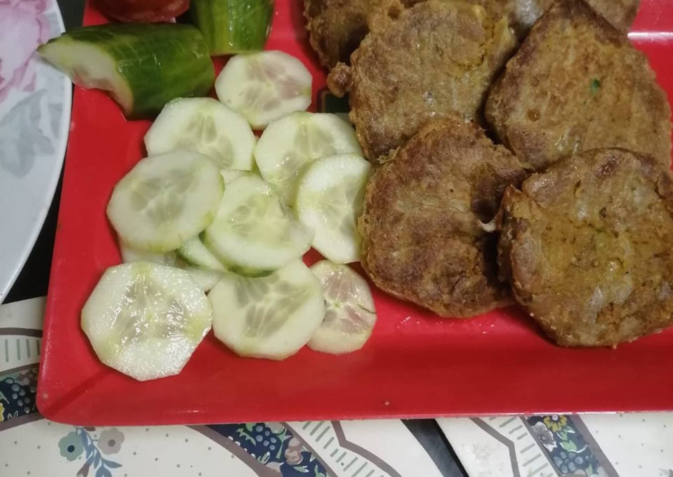 Shami with bitterground skin and chane ki dal without chicken