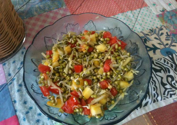 Sprout salad with assorted ingredients