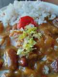 Frijoles🍚caseros🍱con papa y salchichón🍛🥓🍲