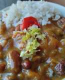 Frijoles🍚caseros🍱con papa y salchichón🍛🥓🍲