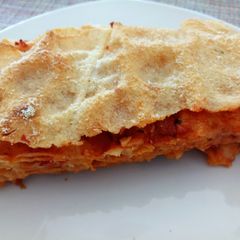 A picture of Lasagna di pane carasau e ragú.