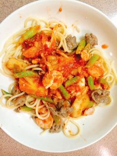 Hình của món Mì ý hải sản.