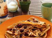 Una foto de desayunos con queso batido