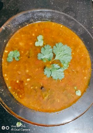 A picture of Tomato Rasam.