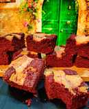 Eggless Red velvet cream cheese brownies