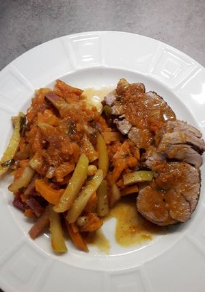 Une photo de Rôti d'épaule d'agneau en cocotte
