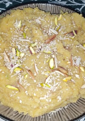 A picture of Sesame Gram flour Halwa.