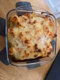 Rigatoni rellenos de carne picada gratinados