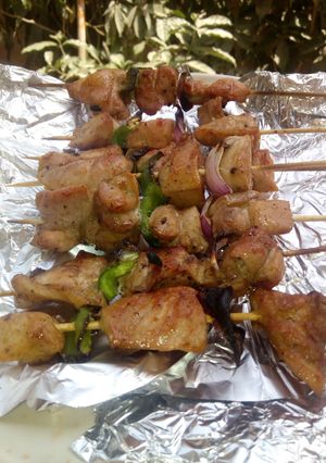 A picture of Chicken kebab.