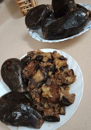 صورة لوصفة مسقعة الباذنجان وباذنجان محشي 😋