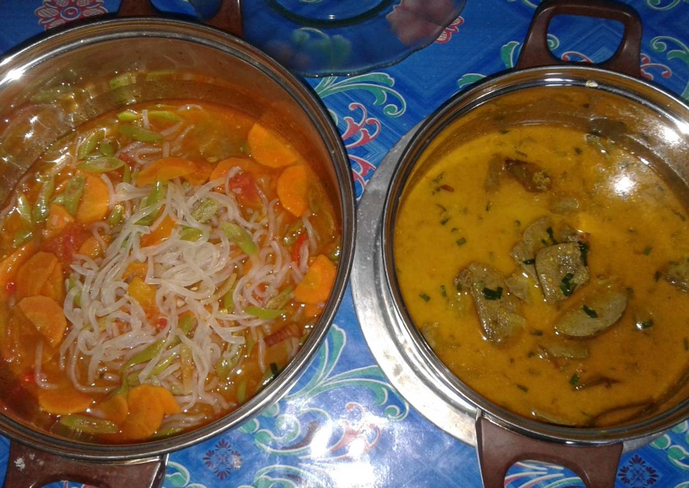 Rendang Hati Ayam dan Sup Sayur