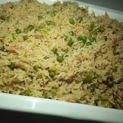 A picture of Green peas and green chillies rice.