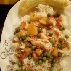 A picture of Green peas & rice.