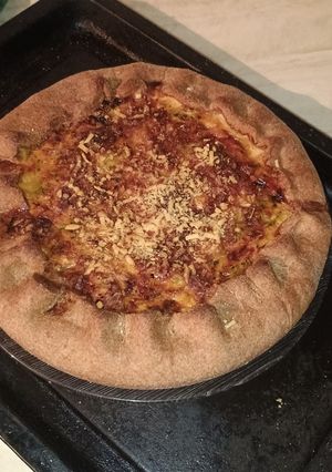 Una foto de Tarta integral de Zapallo Calabacín y Brócoli