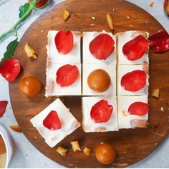 Traditional Gulabjamun Cheese cake A picture of Traditional Gulabjamun Cheese cake.