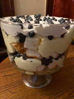 A picture of Lemon Blueberry Trifle.